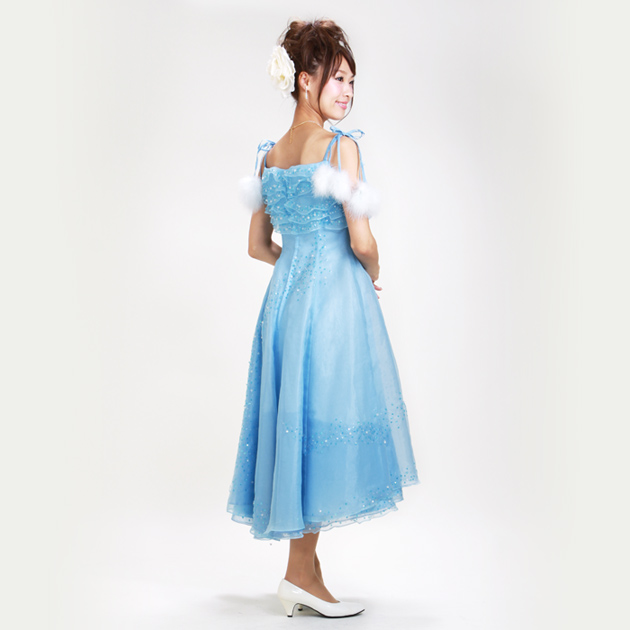 二次会ドレスレンタル 9号 ブルー Aライン 結婚式 2次会 お呼ばれ 1013
