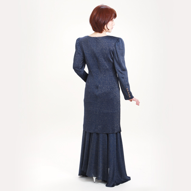 フォーマルドレス レンタル 結婚式 11号-13号 紺 2WAY 10203 母親