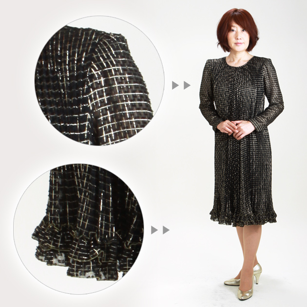 フォーマルドレス レンタル 結婚式 9号-13号 ゴールド ワンピース 1200