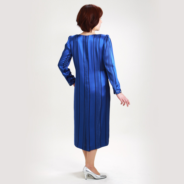 フォーマルドレス レンタル 結婚式 9号 濃いブルー ワンピース 321361