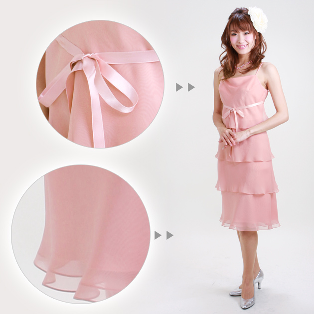 フォーマルドレス レンタル 結婚式 7号-9号 ピンク ワンピース gv1161p 