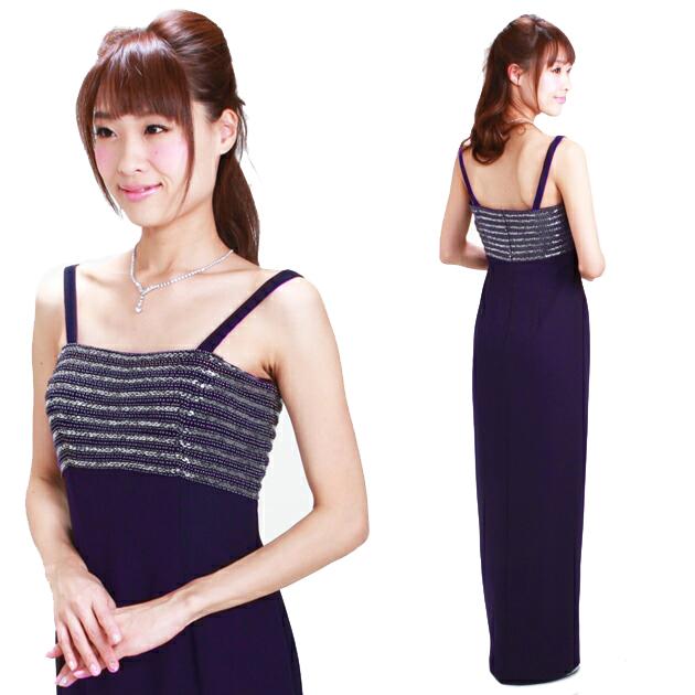 フォーマルドレス レンタル 結婚式 9号-11号 紫 ワンピース mkp-003a レディースドレス 20代 30代 40代
