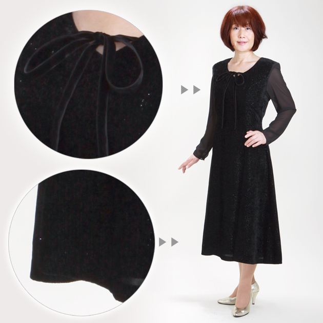 フォーマルドレス レンタル 結婚式 11号-13号 黒 ワンピース mr-0425 母親 ドレス 服装 母 叔母 衣装 50代 60代 フォーマルドレス レンタル 結婚式 11号-13号 黒 ワンピース mr-0425