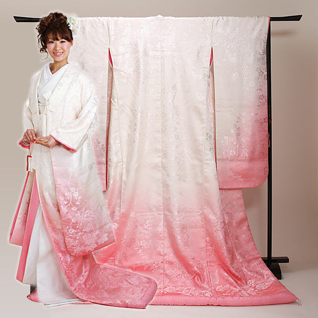 白無垢 レンタル ピンクぼかし四季花 NT-619 紋付袴 花嫁衣装 送料無料