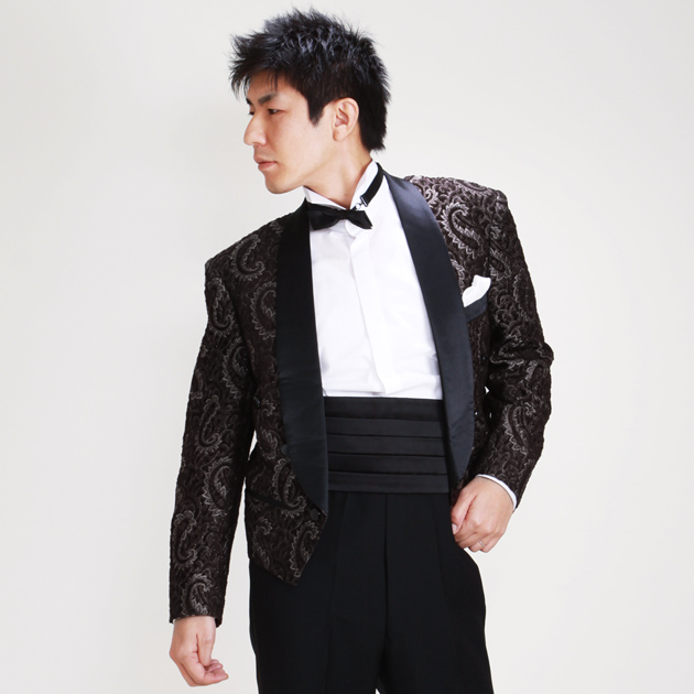 タキシード レンタル M・Lサイズ/165cm〜172cm/ブラウン NT-52438B 送料無料_2