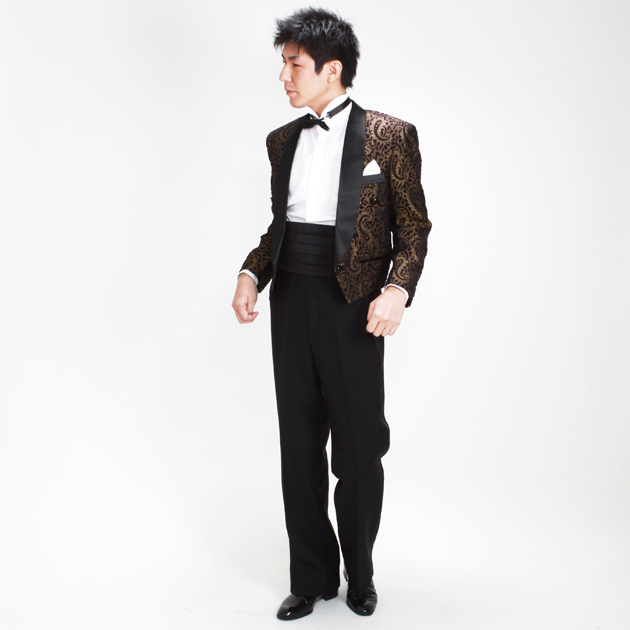 タキシード レンタル M・Lサイズ/165〜172cm/ゴールドブラウン NT-799 送料無料_1