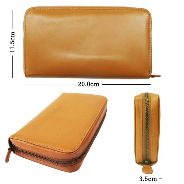 Maturi マトゥーリ 栃木レザー 牛革 スルー 縦型カード入れ ラウンド 長財布 MR-087 CA キャメル 定価35000円 Maturi マトゥーリ 栃木レザー 牛革 コインスルー 縦型カード入れ