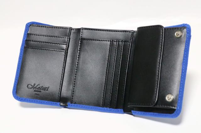 【Maturi マトゥーリ】 アルカンターラ ピスタシリーズ 三つ折り財布 コンパクト MR-099 BL/BK_4