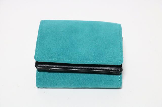 【Maturi マトゥーリ】 アルカンターラ ピスタシリーズ 三つ折り ミニ財布 ギフト MR-103 BL/BLAKC 定価38500円