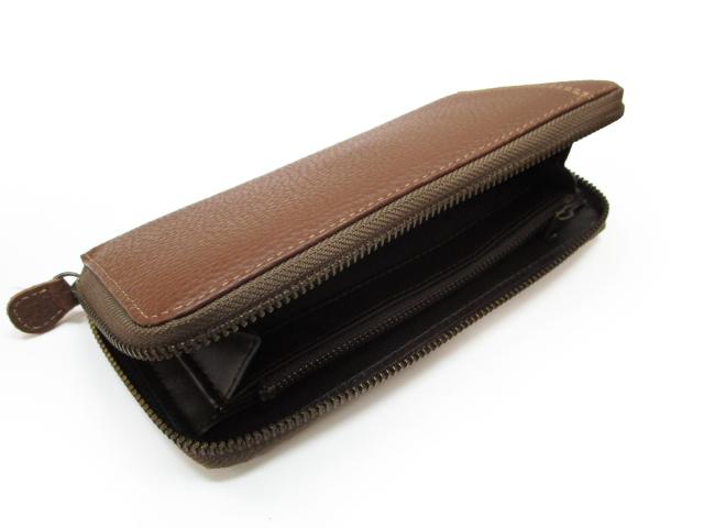 【Maturi マトゥーリ】イタリアンレザーパステルカラー５色　ラウンドファスナー長財布　MR-093 　ブラウン　定価24800円