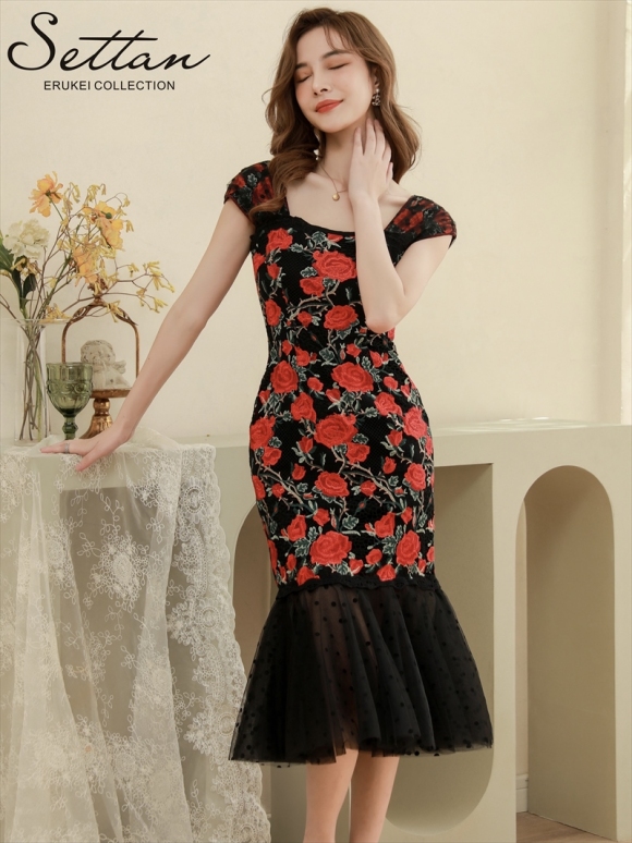 ERUKEI ドレス エルケイ キャバドレス ナイトドレス ワンピース 赤  