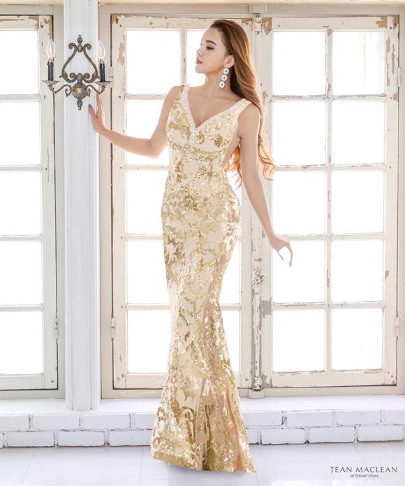 JEAN MACLEAN ベージュドレス Mサイズ でっかく 