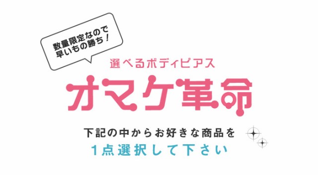 ボディピアス 18G 16G 14G 対象商品合わせて1900円以上のご購入で1円 オマケ革命(1個売り)の通販はau PAY マーケット -  ボディピアス専門店ROQUEロキ