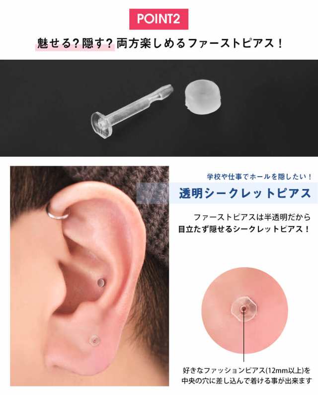 セール価格 両耳ピアッサー ふりぴあ 目立たない 透明ピアス付き 16G 医療用樹脂製 金属アレルギー exelop.com