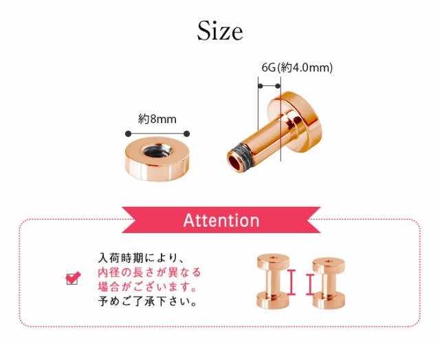 ボディピアス 6G 定番 シンプル フレッシュトンネル (カラー)(1個売り)◇オマケ革命◇の通販はau PAY マーケット - ボディピアス 専門店ROQUEロキ