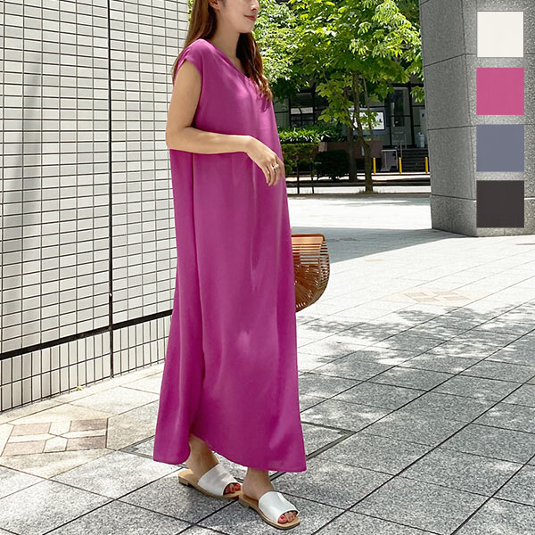 フレンチスリーブaラインワンピース E2458 入荷済 21 春新作 レディース ロング ゆったり 体型カバー レイヤー リラックス シンプル の通販はau Pay マーケット Topページ 神戸レタス 3500円以上で全品送料無料