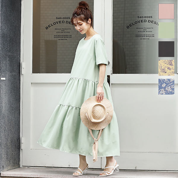 パフスリーブティアードワンピース E2465 入荷済 夏新作 21 バルーンスリーブ 膝下 ロング 半袖 大人 可愛い ゆったり 花柄 黒 春夏 の通販はau Pay マーケット Topページ 神戸レタス 3500円以上で全品送料無料