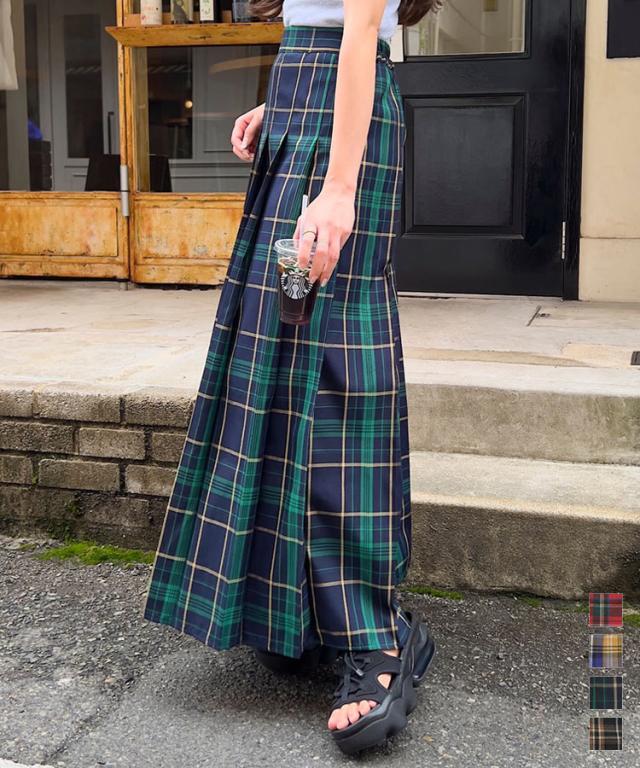 チェック柄プリーツスカート M4202 入荷済 レディース 20代 30代 40代