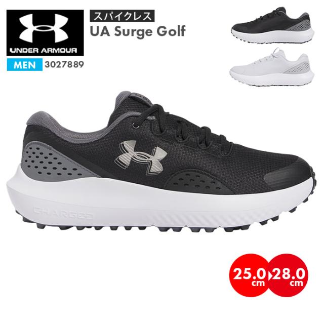 アンダーアーマー 靴 ゴルフシューズ スパイクレス メンズ シューズ 靴  3027889 UA Surge Golf はっ水 ブラック スニーカー