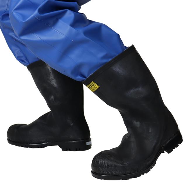 シバタ工業 防寒 長靴 パワフル3型 フェルト 安全 -30度対応 メンズ レディース 男女兼用 【別注 防滑ソール仕様】SHIBATA HATO 黒 ブラック 安全靴 業務用