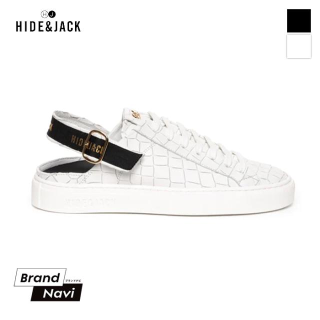 メンズ HIDE&JACK ハイドアンドジャック 並行輸入 オリジナリティ 目立つ エッセンス サボ シューズ クロコ レザー 牛革 キレカジ ローカット クラシカル ブラック ホワイト BLACK WHITE モノトーン