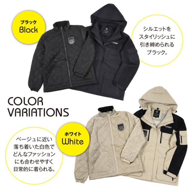 あったか 防寒ジャケット レディース レイヤード アウター 3in1 フォーセンス FOG-002L 女性 婦人 暖かい 撥水 雪 春 秋 冬_4