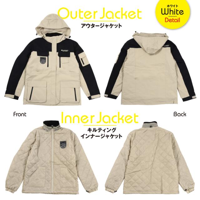 あったか 防寒ジャケット レディース レイヤード アウター 3in1 フォーセンス FOG-002L 女性 婦人 暖かい 撥水 雪 春 秋 冬_6