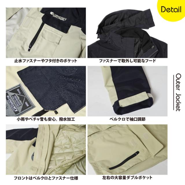 あったか 防寒ジャケット レディース レイヤード アウター 3in1 フォーセンス FOG-002L 女性 婦人 暖かい 撥水 雪 春 秋 冬_10