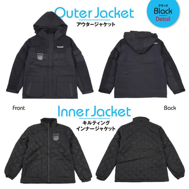 あったか 防寒ジャケット メンズ レイヤード アウター 3in1 フォー