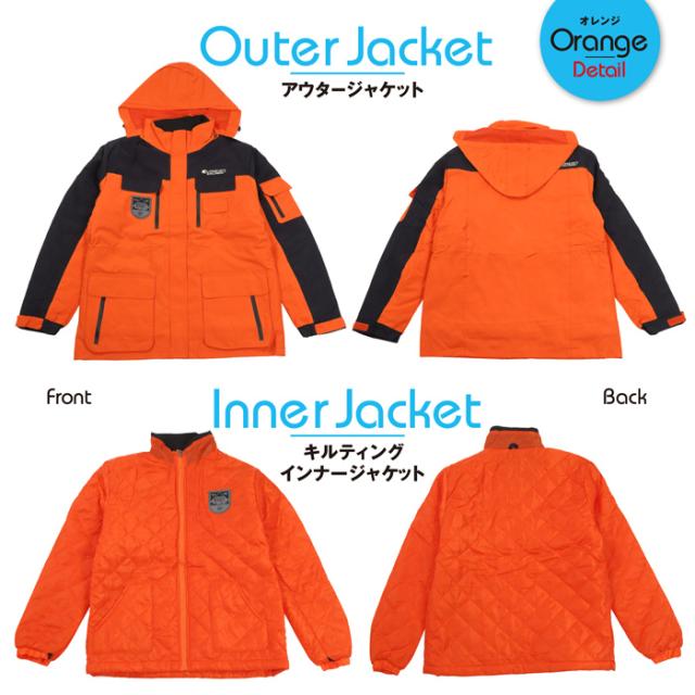あったか 防寒ジャケット メンズ レイヤード アウター 3in1 フォー