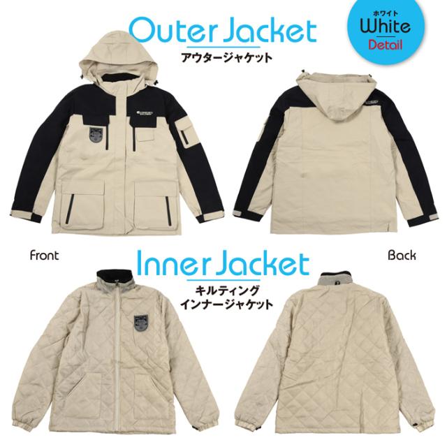 あったか 防寒ジャケット メンズ レイヤード アウター 3in1 フォーセンス FOG-002M 男 紳士 暖かい 撥水 防寒 雪 春 秋 冬 あったか 防寒ジャケット メンズ レイヤード アウター 3in1 フォー