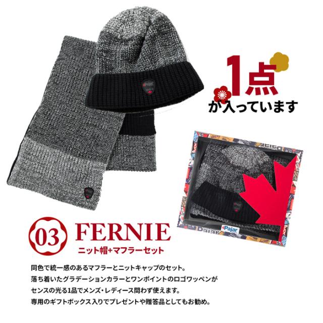 福袋 Pajar メンズ レディース ファッション 4点セット パジャール・カナダ 2021-2022 マフラー キャップ 帽子 ニット帽 まとめ売り HAPPYBAG ハッピーバッグ ラッキーバッグ 防寒小物 プレゼント 中身が分かる