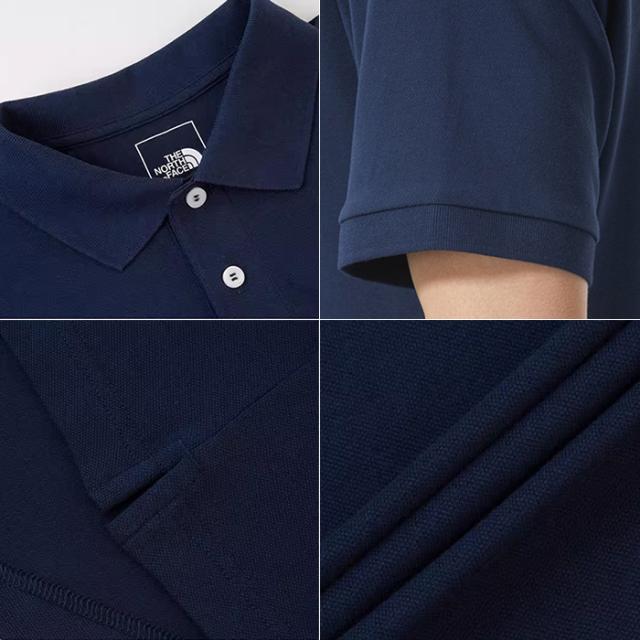 美品☆THE NORTH FACE　ネイビー ポロシャツ ノースフェイストップス THE NORTH FACE ザ・ノースフェイス ポロシャツ メンズ 半袖 S/M