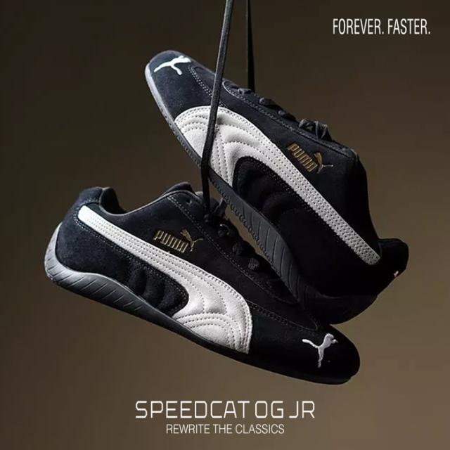 スニーカー レディース プーマ スピードキャット OG Jr シューズ 靴 ブラック ローカット スポーツ カジュアル ファッション 小さいサイズ 人気 PUMA SPEEDCAT OG Jr 401698 婦人 女性 ロープロファイル_13