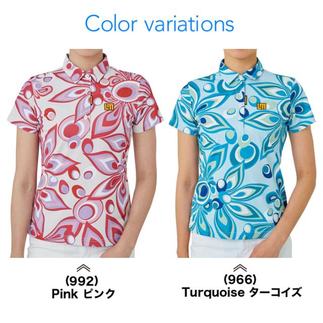 ラウドマウス レディース 半袖 柄 シャツ ゴルフウェア 吸汗速乾 UVカット 接触冷感 派手 762659 (966 992) 女性 LOUDMOUTH ラウドマウス レディース 半袖 柄 シャツ ゴルフウェア 吸汗速乾 UV