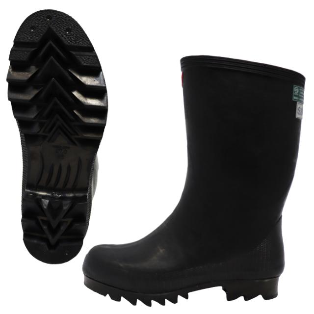 シバタ工業 防寒 長靴 フェルト軽半 -30度対応 メンズ レディース 男女兼用 【別注 防滑ソール仕様】SHIBATA 黒 ブラック プロ仕様 業務用 国産 日本製