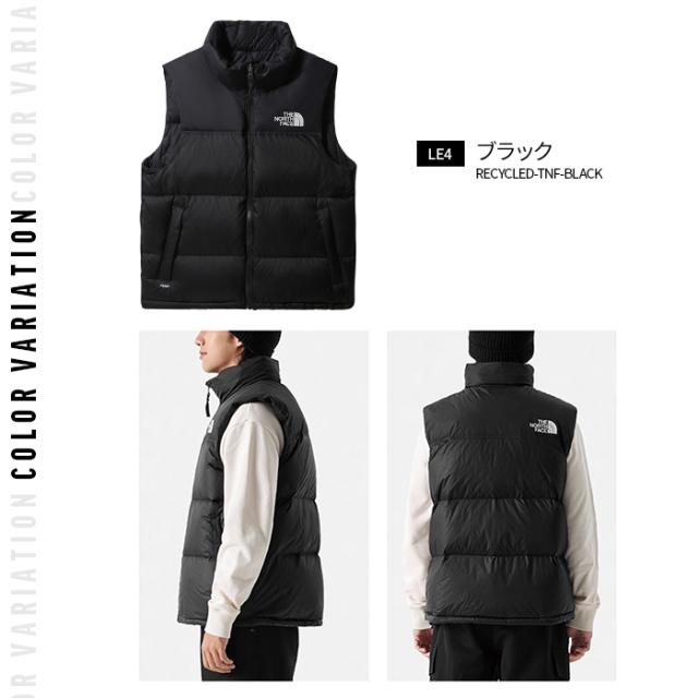 ノースフェイス ダウンベスト メンズ アウター ヌプシ レトロ ブラック