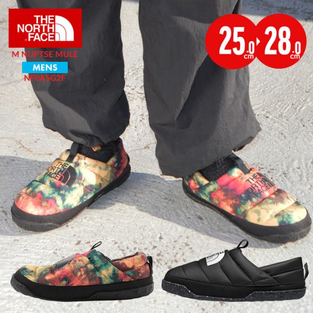 ノースフェイス 中綿 スリッポン メンズ THE NORTH FACE THERMOBALL NUPTSE MULE 6 NF0A5G2F 撥水 サンダル アウトドア キャンプ ブラックの通販は