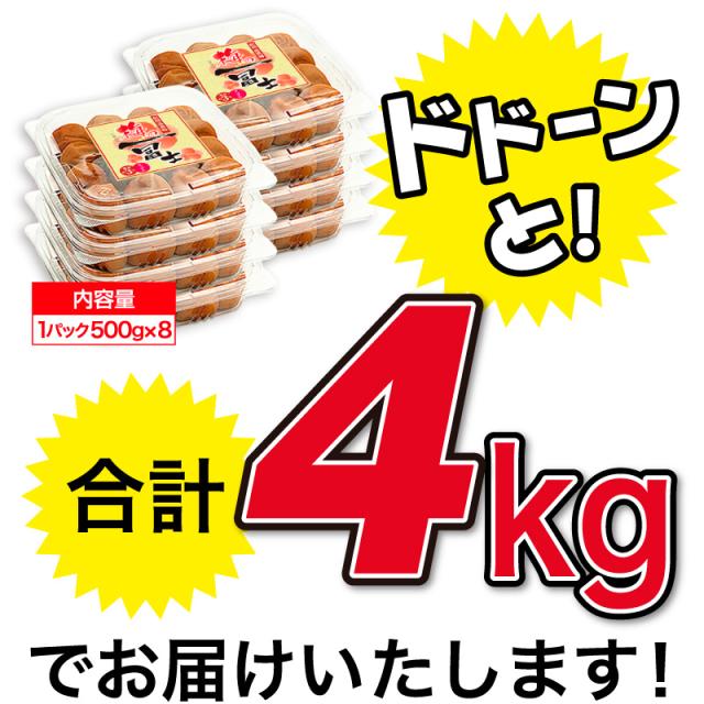 梅干し お徳用セット 4kg(500g×8) 南高梅 減塩 一冨士 紀州南高梅 国産 和歌山県産 梅干 うめぼし 低塩分 グルメ_4