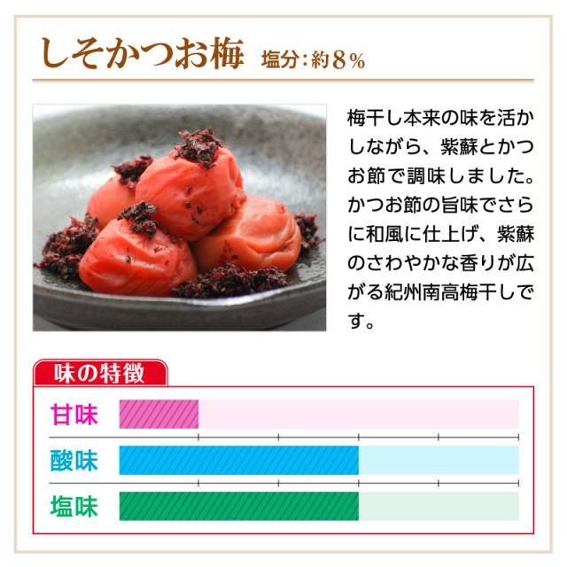 梅干し しそかつお梅 塩分8％ 300g お取り寄せグルメ 産地直送 和歌山県産 紀州南高梅 梅干 うめぼし しそかつお 紫蘇鰹