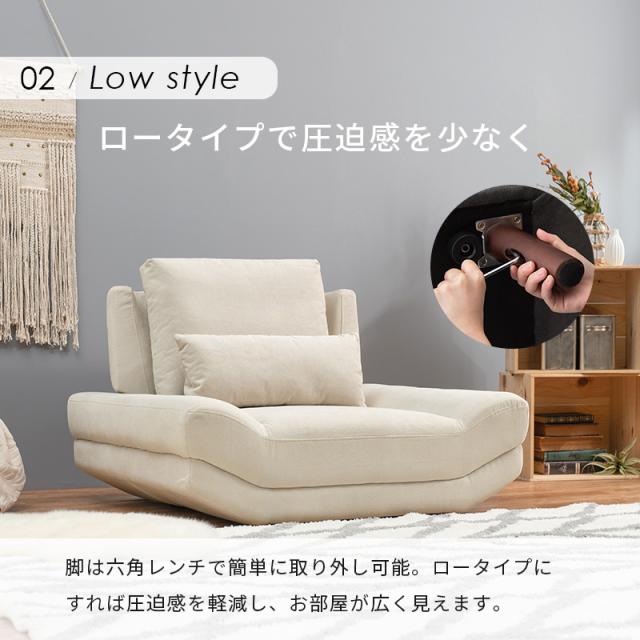 ソファー ソファ 1人掛け 一人掛け 一人用 ひとりがけ ファブリック 北欧 おしゃれ 1人掛けソファ 1人掛けソファー ローソファ ロータイの通販は