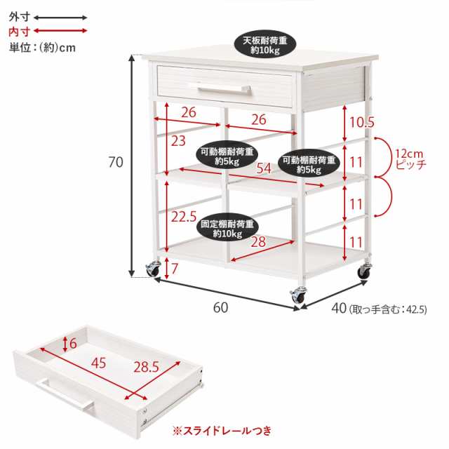 キッチンワゴン キャスター付き ワゴン ラック ワゴンラック キッチン