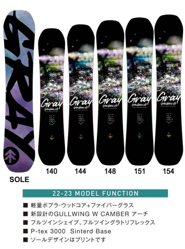 22-23 GRAY SNOWBOARDS グレイ SHRED シュレッド 140cm 144cm 148cm 151cm 154cm グラトリ  グラウンドトリック スノーボード 板 送料無