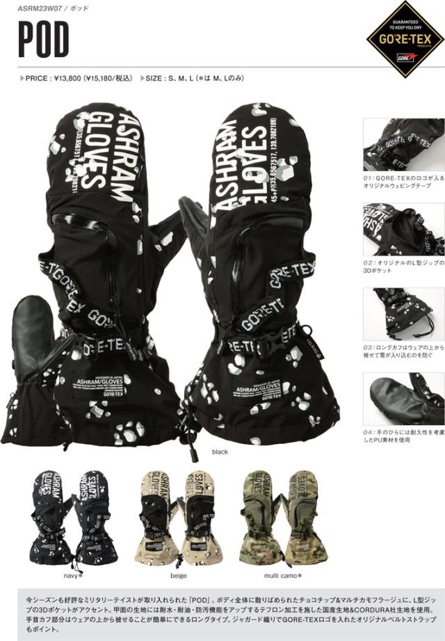 ◎24-25 Ashram PROFILE LOGO MITTEN カラー:WHITE Sサイズ アシュラム スキー スノーボード ASHRAM アシュラム スノーボード グローブ ユニセックス