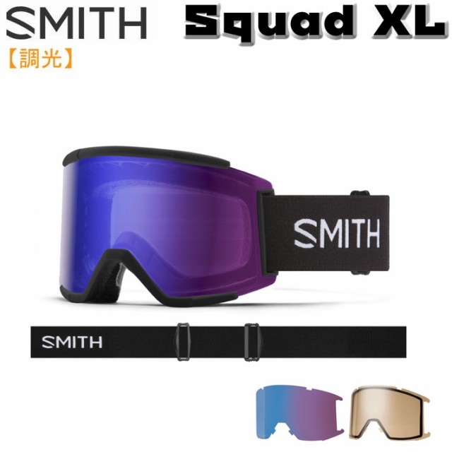 23-24 SMITH ゴーグル スミス Squad XL Black [ROSE] 調光レンズ ...