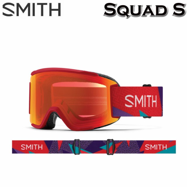 24-25 SMITH ゴーグル スミス Squad S スカッド エス Crimson A-Maze-Zing アジアンフィット スノーボード 2024 2025 日本正規品 [010275