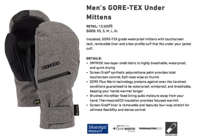 予約] 25-26 BURTON バートン スノーボードミトングローブ GORE-TEX