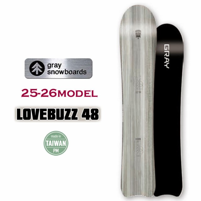レビュー高評価の商品 予約商品] ラヴバズ 48 LOVEBUZZ グレイ SNOWBOARDS GRAY 25-26 スノーボード