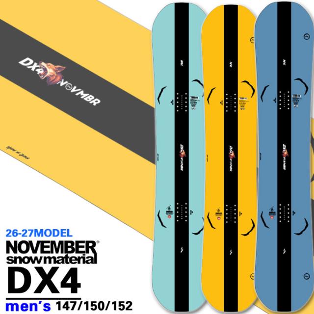 [予約商品] 26-27 NOVEMBER ノベンバー スノーボード SNOWBOARD メンズ DX4 ディエックスフォー DX FOUR 147cm 150cm 152cm ノーベンバー グラトリ スノーボード 板 2026 2027 日本正規品