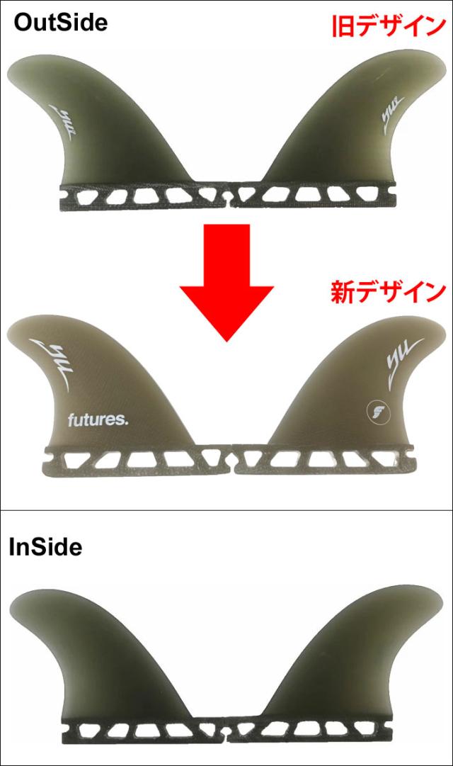 FUTURES FIN フューチャーフィン FIBERGLASS YU SIDE BITE 植田義則